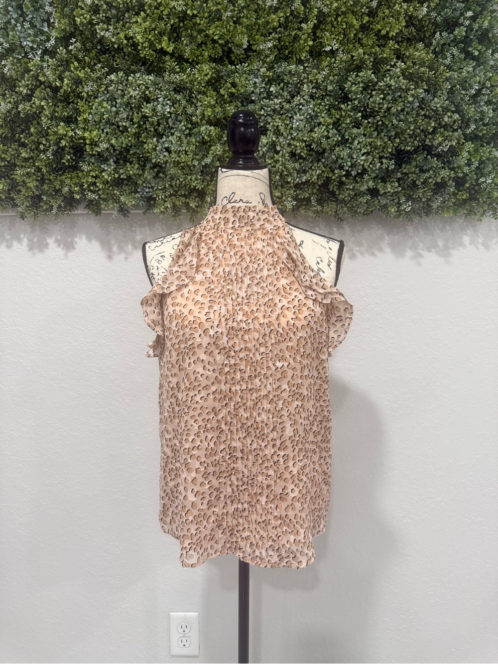 Express Beige Leopard-Print Halter Camisole